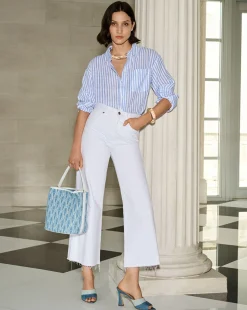 Veronica Beard Tops*Keiko Button-Down Shirt in Blue/White