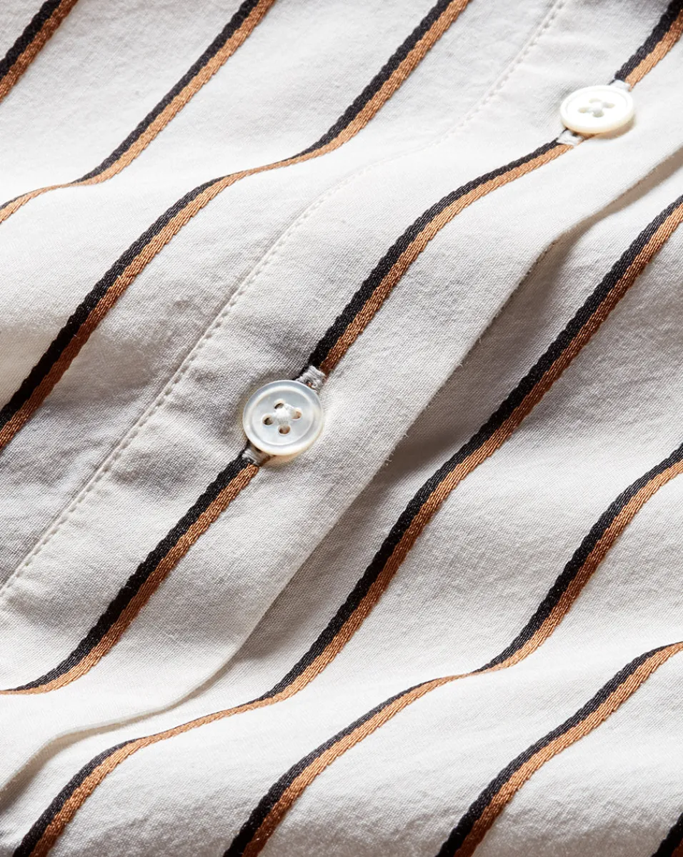 Veronica Beard Tops*Keiko Stretch-Cotton Shirt in Striped Ivory IvoryMulti