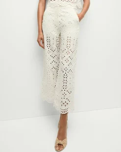 Veronica Beard Pants|Matching Sets*Kemper Cotton Eyelet Pant in Off-White