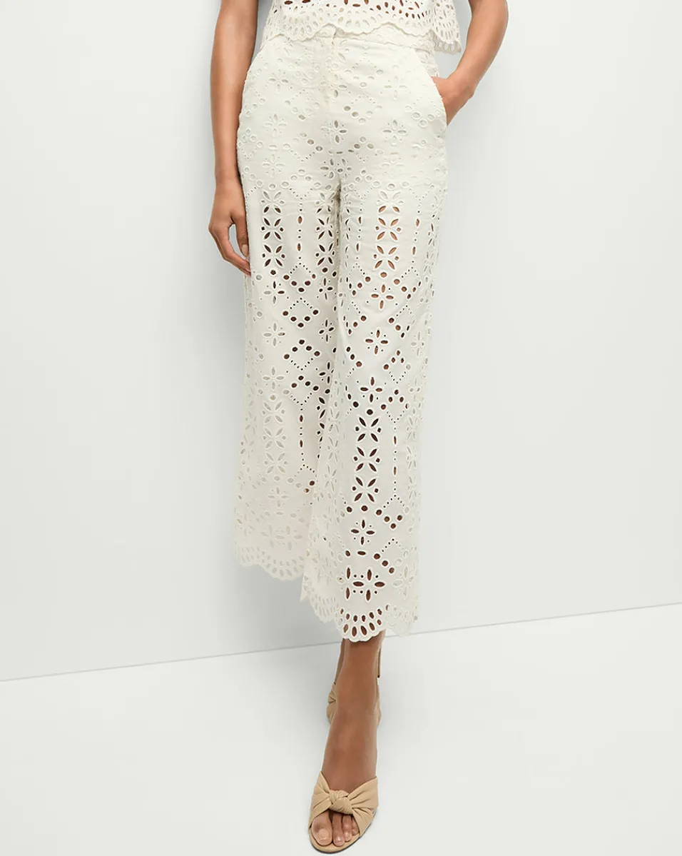 Veronica Beard Pants|Matching Sets*Kemper Cotton Eyelet Pant in Off-White