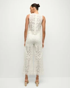 Veronica Beard Pants|Matching Sets*Kemper Cotton Eyelet Pant in Off-White