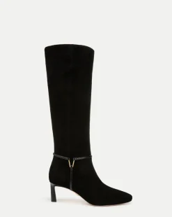 Veronica Beard Boots & Booties*Kenzie Mid-Heel Tall Boot Wide-Calf in Black