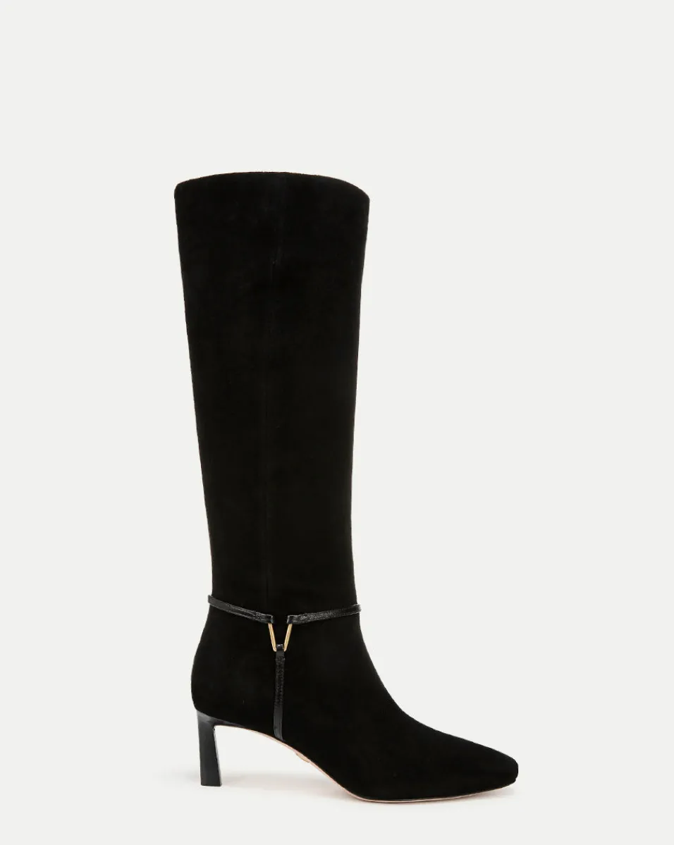 Veronica Beard Boots & Booties*Kenzie Mid-Heel Tall Boot Wide-Calf in Black