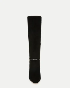 Veronica Beard Boots & Booties*Kenzie Mid-Heel Tall Boot Wide-Calf in Black