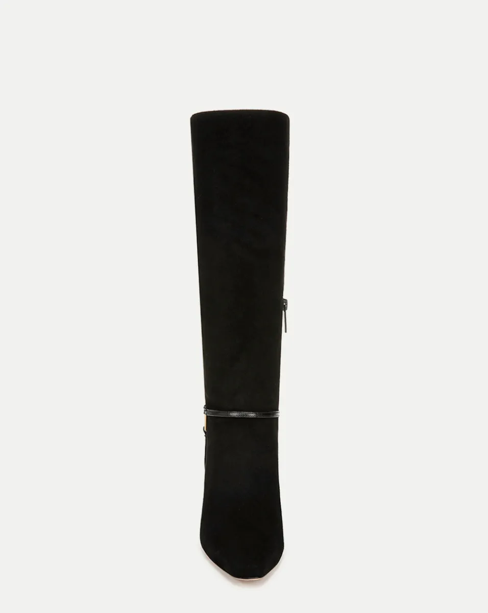 Veronica Beard Boots & Booties*Kenzie Mid-Heel Tall Boot Wide-Calf in Black