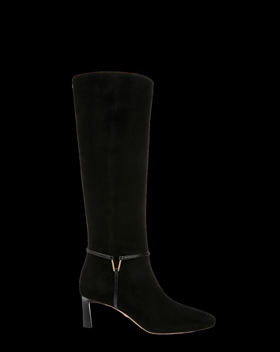 Veronica Beard Boots & Booties*Kenzie Mid-Heel Tall Boot Wide-Calf in Black