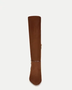 Veronica Beard Boots & Booties*Kenzie Mid-Heel Tall Boot Wide-Calf in Cedar