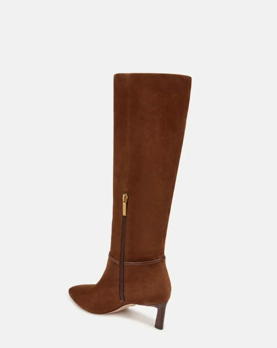 Veronica Beard Boots & Booties*Kenzie Mid-Heel Tall Boot Wide-Calf in Cedar