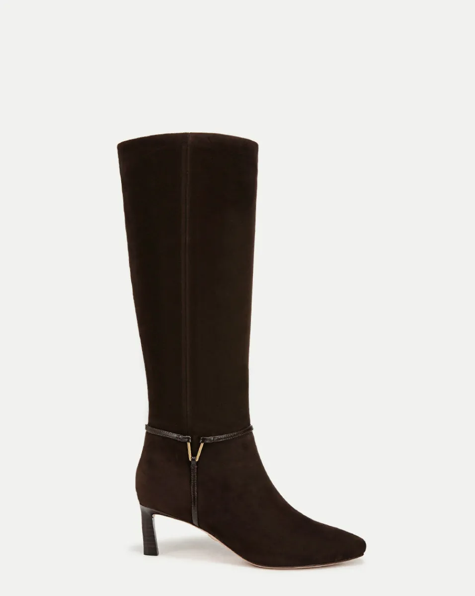 Veronica Beard Boots & Booties*Kenzie Mid-Heel Tall Boot Wide-Calf in Espresso