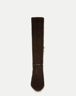 Veronica Beard Boots & Booties*Kenzie Mid-Heel Tall Boot Wide-Calf in Espresso