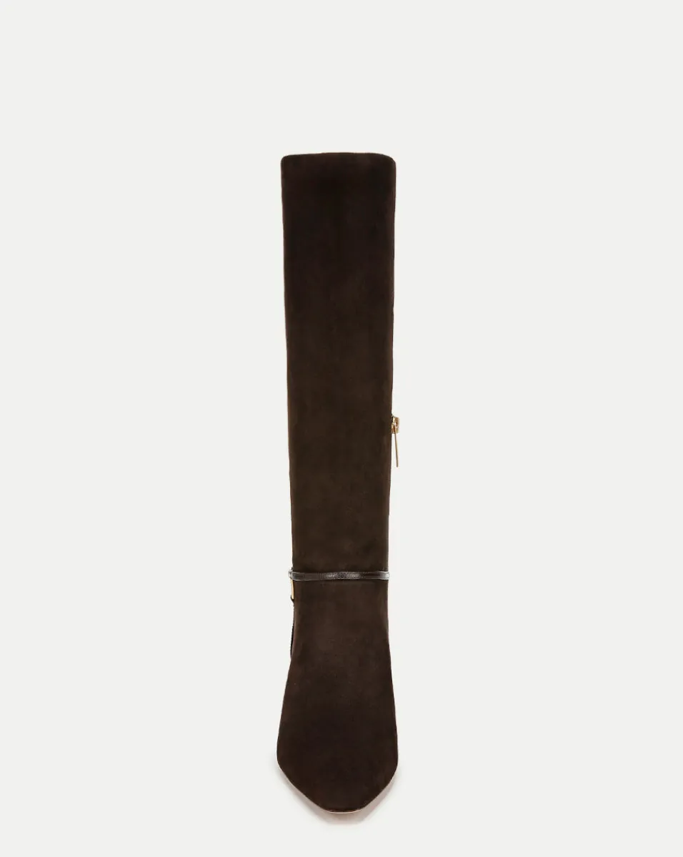 Veronica Beard Boots & Booties*Kenzie Mid-Heel Tall Boot Wide-Calf in Espresso