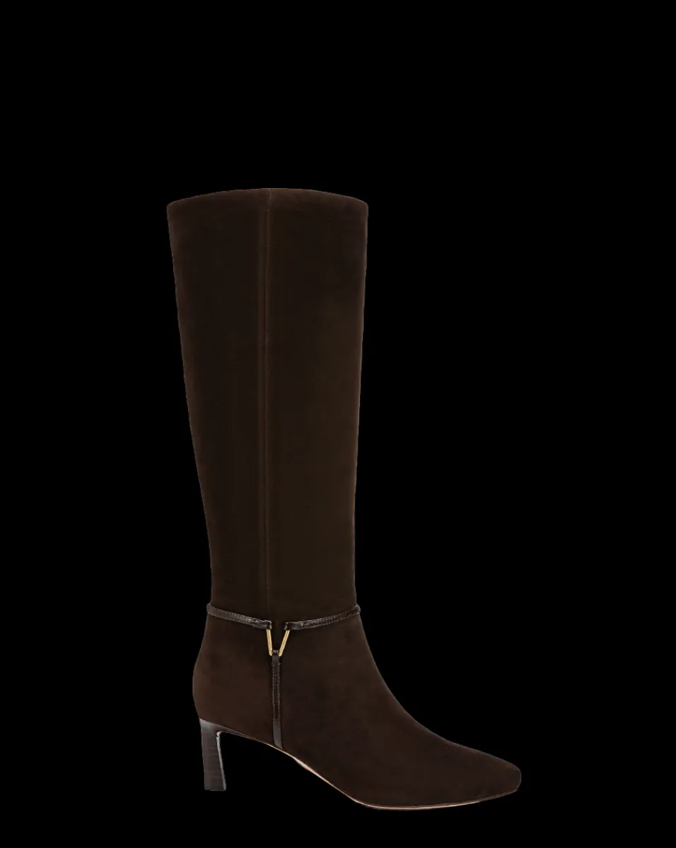 Veronica Beard Boots & Booties*Kenzie Mid-Heel Tall Boot Wide-Calf in Espresso