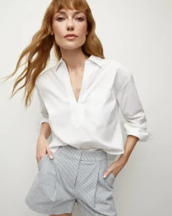 Veronica Beard Tops*Khai Poplin Top in White