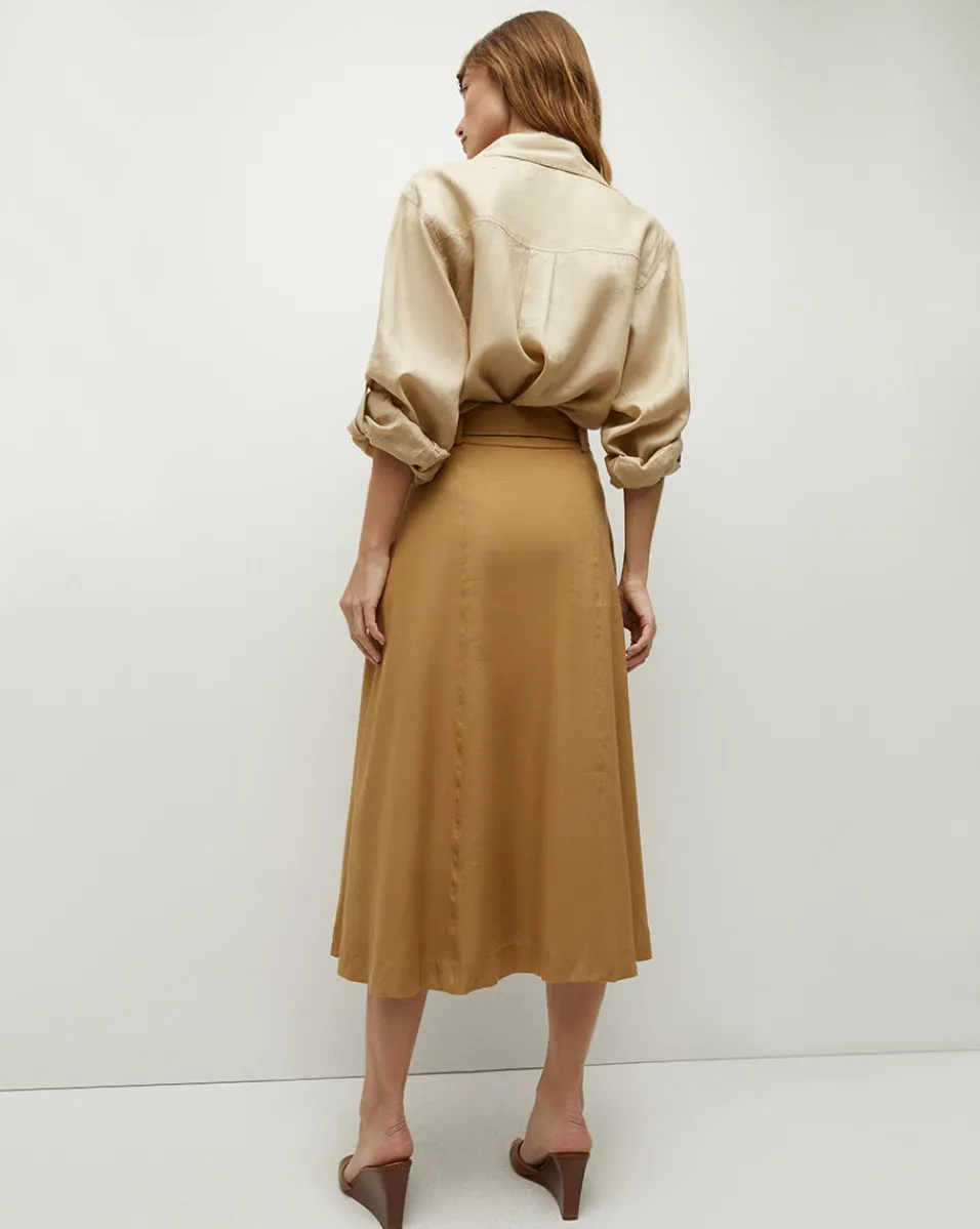 Veronica Beard Skirts & Shorts*Khaki Linen A-Line Skirt DesertKhaki