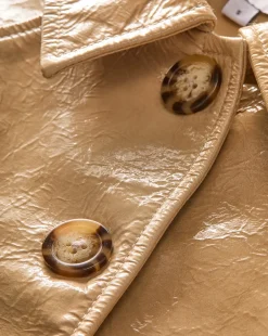 Veronica Beard Jackets & Outerwear|Matching Sets*Kian Coated Leather Jacket in Khaki
