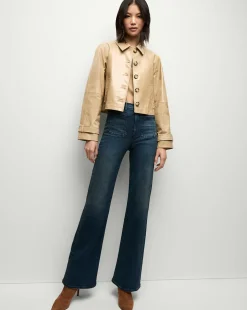 Veronica Beard Jackets & Outerwear|Matching Sets*Kian Coated Leather Jacket in Khaki