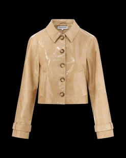 Veronica Beard Jackets & Outerwear|Matching Sets*Kian Coated Leather Jacket in Khaki