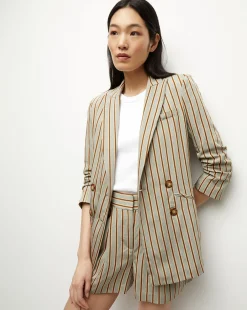 Veronica Beard Jackets & Outerwear*Kiernan Pinstripe Boyfriend Jacket SeafoamMulti