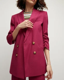 Veronica Beard Jackets & Outerwear*Kiernan Linen Dickey Jacket Wildberry