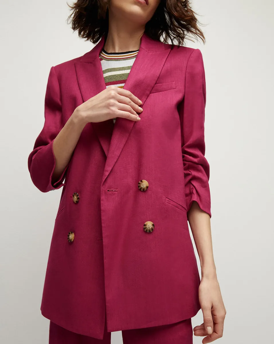 Veronica Beard Jackets & Outerwear*Kiernan Linen Dickey Jacket Wildberry