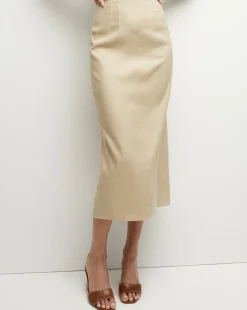 Veronica Beard Skirts & Shorts*Kimpton Stretch-Linen Skirt in Stone Khaki StoneKhaki