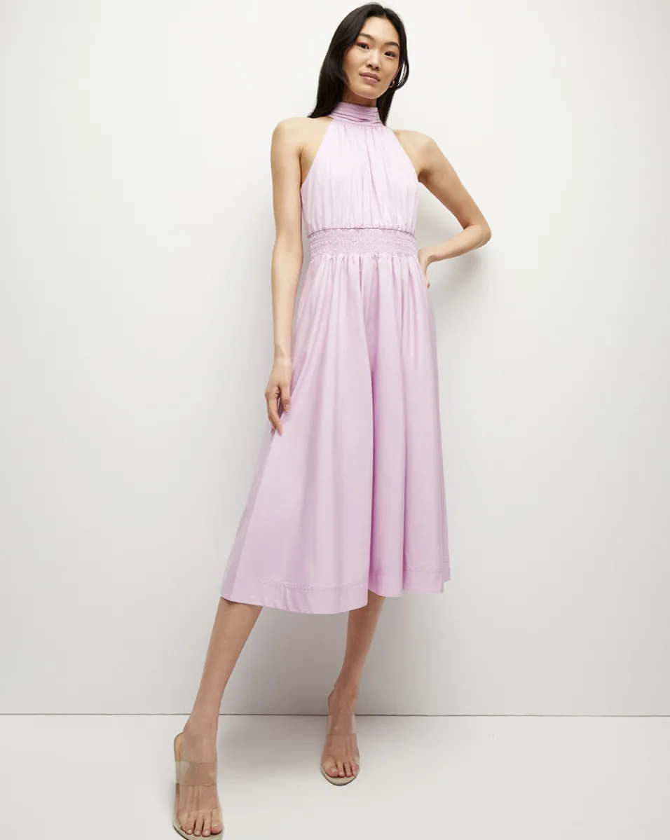 Veronica Beard Dresses*Kinny Poplin Halter Midi Dress BarelyOrchid