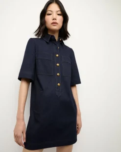 Veronica Beard Dresses|The Veronicas' Favorites*Koulis Mini Denim Dress in Dark Wash MidnightWash