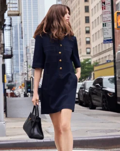 Veronica Beard Dresses|The Veronicas' Favorites*Koulis Mini Denim Dress in Dark Wash MidnightWash