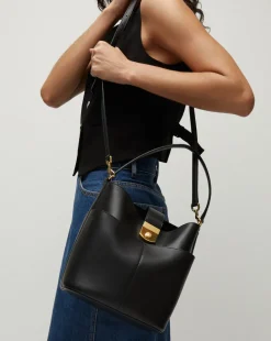 Veronica Beard Shoulder Bags|Vb Classics*Large Crest Lock Bucket Bag in Black