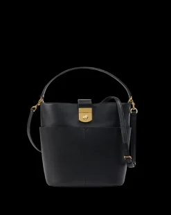 Veronica Beard Shoulder Bags|Vb Classics*Large Crest Lock Bucket Bag in Black