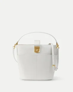 Veronica Beard Shoulder Bags*Large Crest Lock Bucket Bag in Off-White