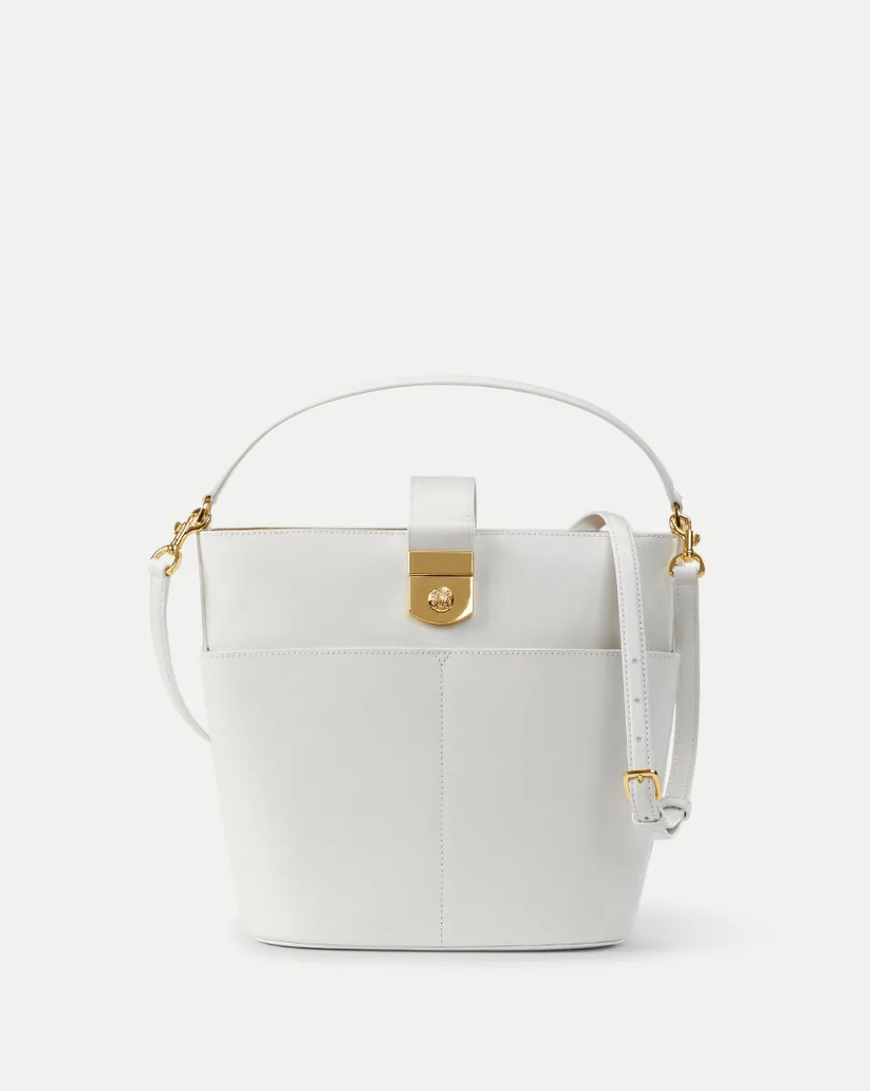 Veronica Beard Shoulder Bags*Large Crest Lock Bucket Bag in Off-White