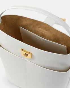 Veronica Beard Shoulder Bags*Large Crest Lock Bucket Bag in Off-White