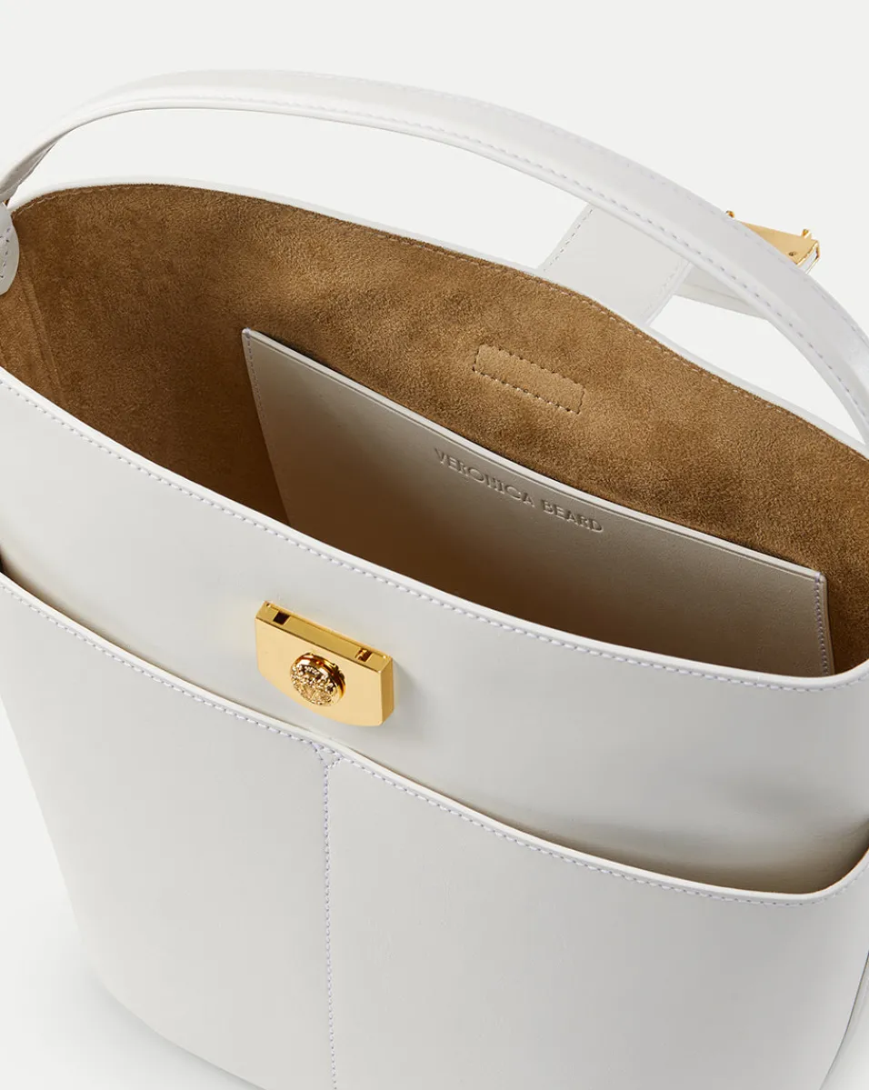 Veronica Beard Shoulder Bags*Large Crest Lock Bucket Bag in Off-White