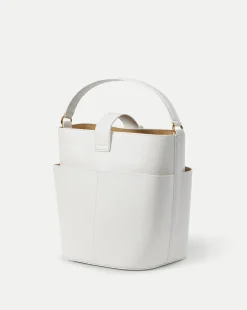 Veronica Beard Shoulder Bags*Large Crest Lock Bucket Bag in Off-White