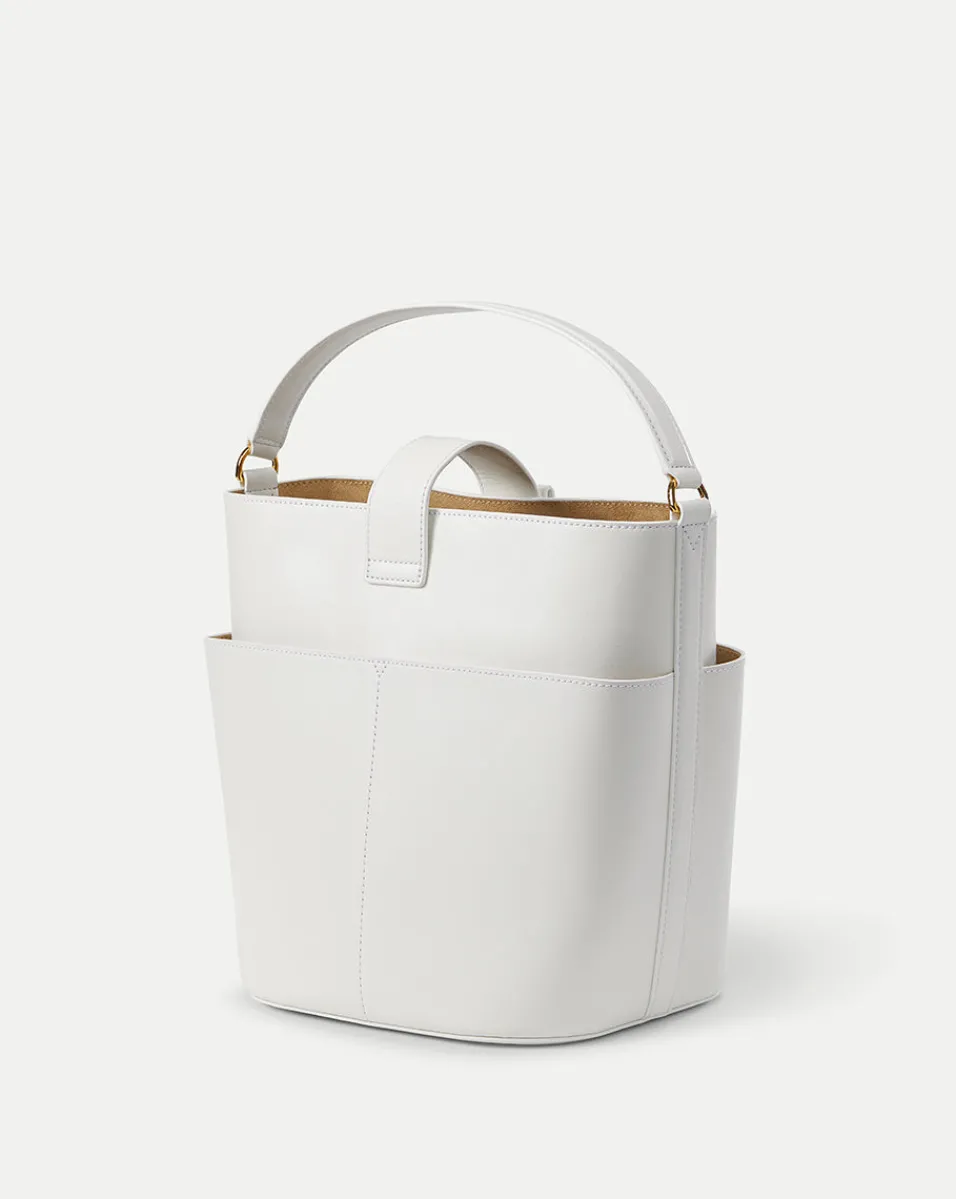 Veronica Beard Shoulder Bags*Large Crest Lock Bucket Bag in Off-White