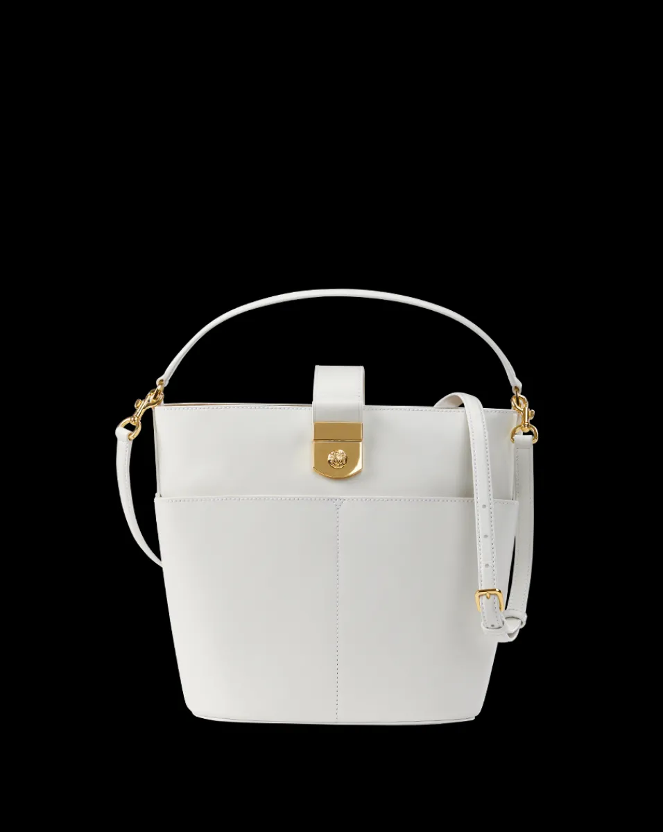 Veronica Beard Shoulder Bags*Large Crest Lock Bucket Bag in Off-White