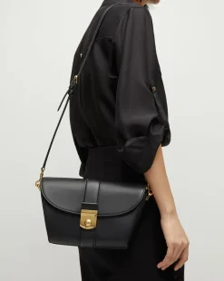 Veronica Beard Crossbody Bags|Shoulder Bags*Large Crest Lock Trap Bag in Black