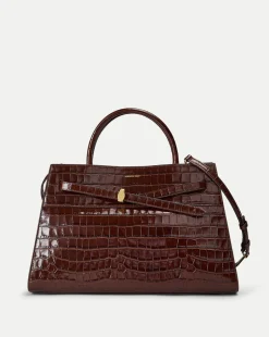 Veronica Beard Tote Bags|The Gift Guide*Large Croc-Embossed Dash Bag in Chestnut