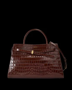 Veronica Beard Tote Bags|The Gift Guide*Large Croc-Embossed Dash Bag in Chestnut