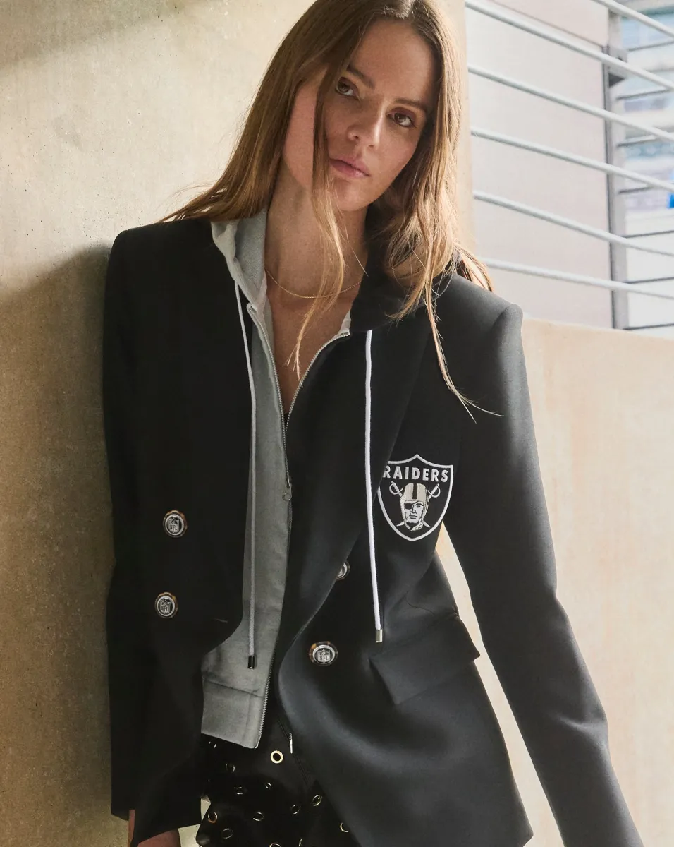 Veronica Beard Jackets & Outerwear*Las Vegas Raiders Dickey Jacket in Black/Silver LasVegasRaiders