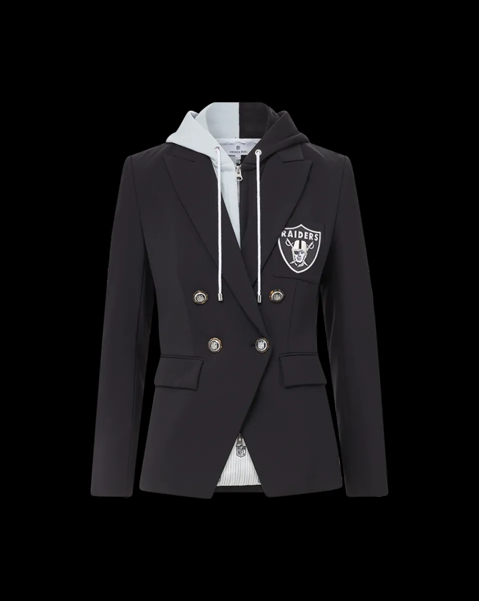 Veronica Beard Jackets & Outerwear*Las Vegas Raiders Dickey Jacket in Black/Silver LasVegasRaiders