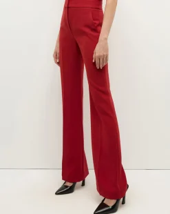 Veronica Beard Pants|Matching Sets*Lebone High Waist Flare Pant in Red Crimson