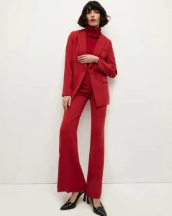 Veronica Beard Pants|Matching Sets*Lebone High Waist Flare Pant in Red Crimson