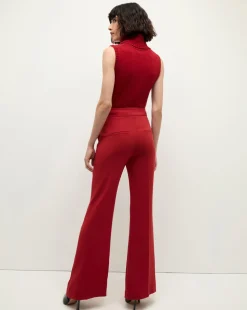 Veronica Beard Pants|Matching Sets*Lebone High Waist Flare Pant in Red Crimson
