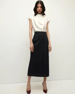 Veronica Beard Tops|Party Dressing*Leilany High Neck Silk Top in Ivory