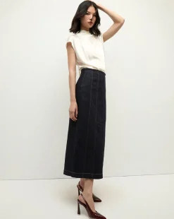 Veronica Beard Tops|Party Dressing*Leilany High Neck Silk Top in Ivory