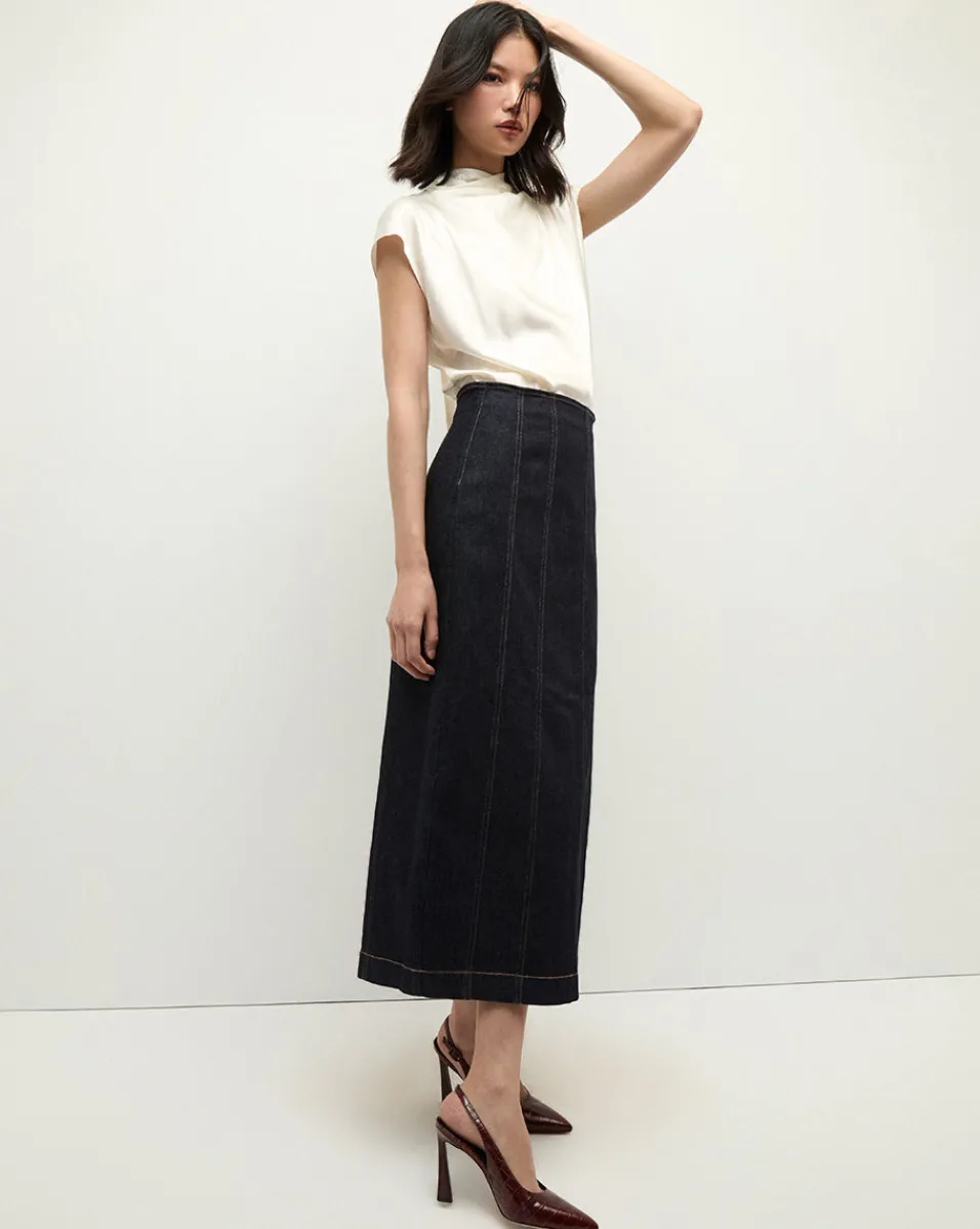 Veronica Beard Tops|Party Dressing*Leilany High Neck Silk Top in Ivory