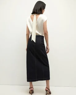 Veronica Beard Tops|Party Dressing*Leilany High Neck Silk Top in Ivory