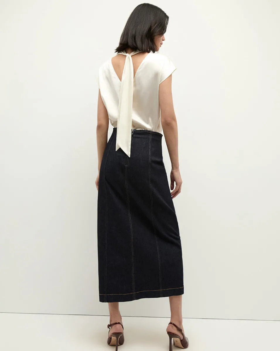 Veronica Beard Tops|Party Dressing*Leilany High Neck Silk Top in Ivory